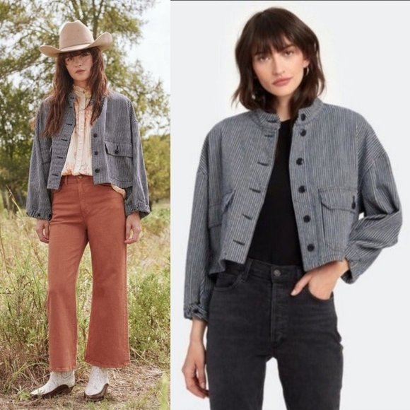 NWT! The Great Pilot Striped Jacket Vintage Hickory Striped Size 3 - Picture 15 of 15